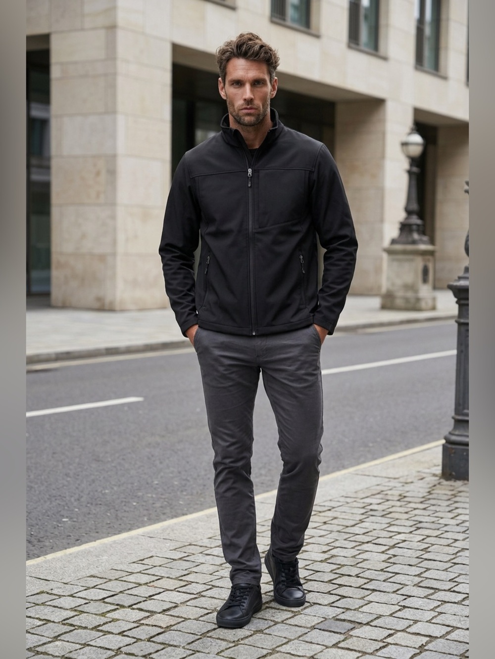 SwissTech Men’s Black Full‑Zip Jacket | Size XL